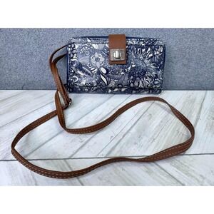 Sakroots Coated Canvas Smartphone Crossbody‎ Bag Blue Floral Minimalist Travel